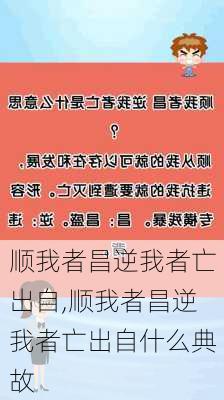 顺我者昌逆我者亡出自,顺我者昌逆我者亡出自什么典故