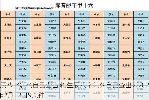 生辰八字怎么自己查出来,生辰八字怎么自己查出来2022年2月12日9点钟