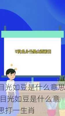 目光如豆是什么意思,目光如豆是什么意思打一生肖