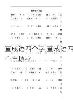 查成语四个字,查成语四个字填空