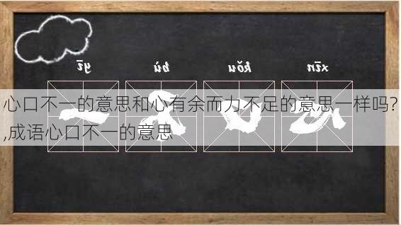 心口不一的意思和心有余而力不足的意思一样吗?,成语心口不一的意思