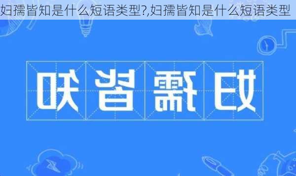 妇孺皆知是什么短语类型?,妇孺皆知是什么短语类型