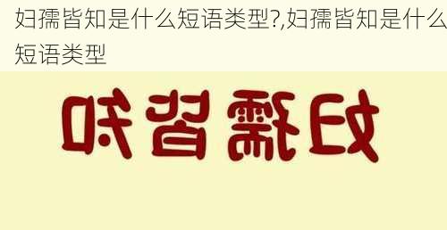 妇孺皆知是什么短语类型?,妇孺皆知是什么短语类型