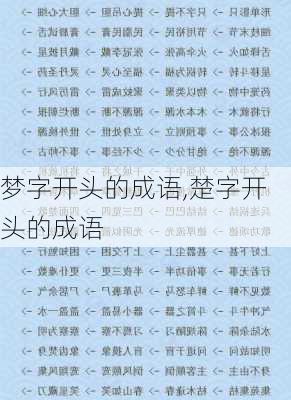 梦字开头的成语,楚字开头的成语