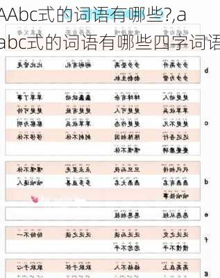 AAbc式的词语有哪些?,aabc式的词语有哪些四字词语