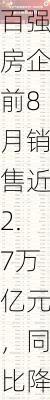 百强房企前8月销售近2.7万亿元，同比降幅连续6个月收窄 机构：“金九银十”楼市仍承压