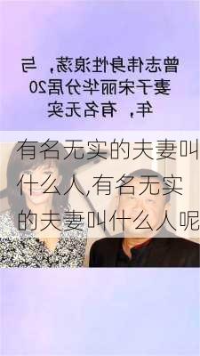 有名无实的夫妻叫什么人,有名无实的夫妻叫什么人呢