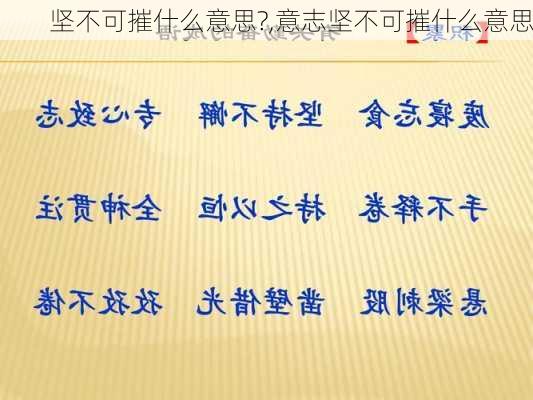 坚不可摧什么意思?,意志坚不可摧什么意思