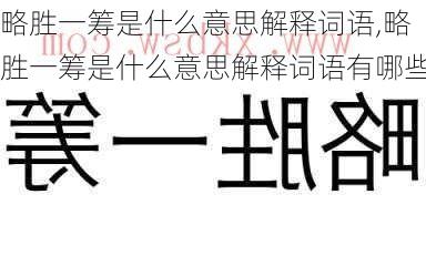 略胜一筹是什么意思解释词语,略胜一筹是什么意思解释词语有哪些