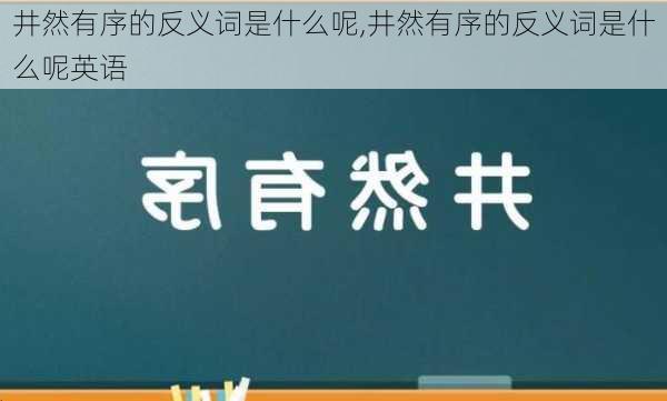 井然有序的反义词是什么呢,井然有序的反义词是什么呢英语