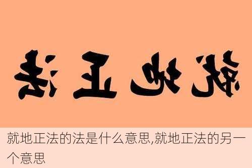 就地正法的法是什么意思,就地正法的另一个意思