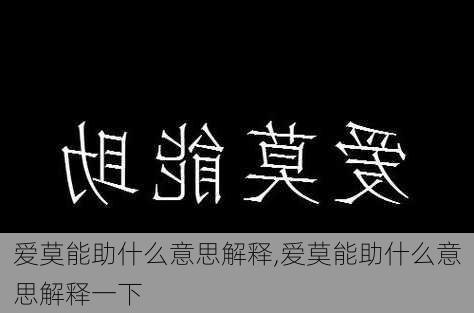 爱莫能助什么意思解释,爱莫能助什么意思解释一下