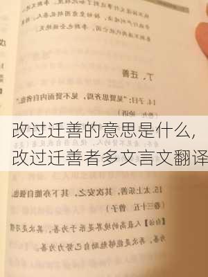 改过迁善的意思是什么,改过迁善者多文言文翻译