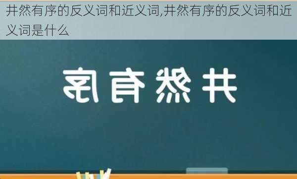 井然有序的反义词和近义词,井然有序的反义词和近义词是什么