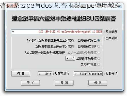 杏雨梨云pe有dos吗,杏雨梨云pe使用教程