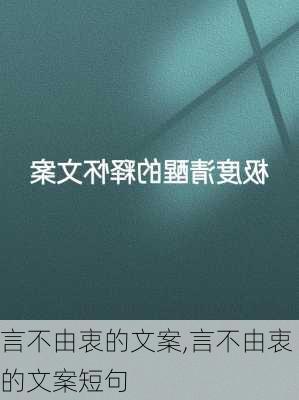 言不由衷的文案,言不由衷的文案短句