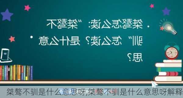 桀骜不驯是什么意思呀,桀骜不驯是什么意思呀解释