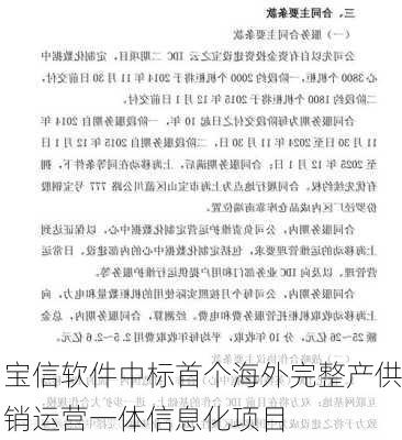 宝信软件中标首个海外完整产供销运营一体信息化项目