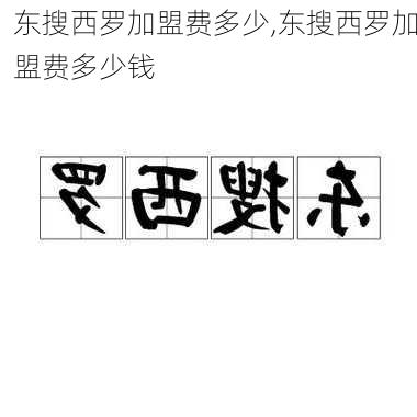 东搜西罗加盟费多少,东搜西罗加盟费多少钱