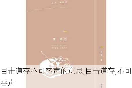 目击道存不可容声的意思,目击道存,不可容声