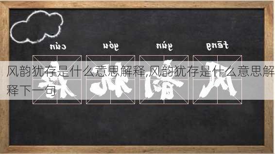 风韵犹存是什么意思解释,风韵犹存是什么意思解释下一句