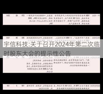 宇信科技:关于召开2024年第二次临时股东大会的提示性公告