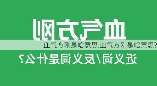 血气方刚是啥意思,血气方刚是啥意思?