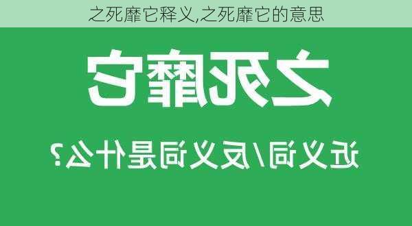 之死靡它释义,之死靡它的意思