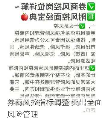 券商风控指标调整 突出全面风险管理