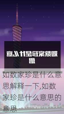 如数家珍是什么意思解释一下,如数家珍是什么意思的意思