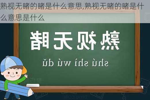 熟视无睹的睹是什么意思,熟视无睹的睹是什么意思是什么