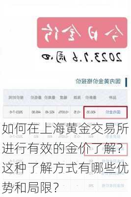 如何在上海黄金交易所进行有效的金价了解？这种了解方式有哪些优势和局限？