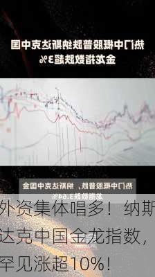 外资集体唱多！纳斯达克中国金龙指数，罕见涨超10%！