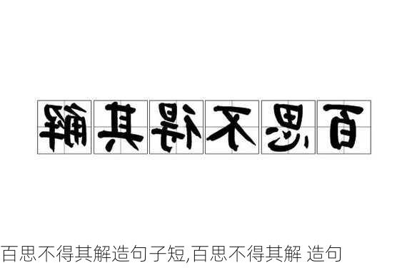 百思不得其解造句子短,百思不得其解 造句