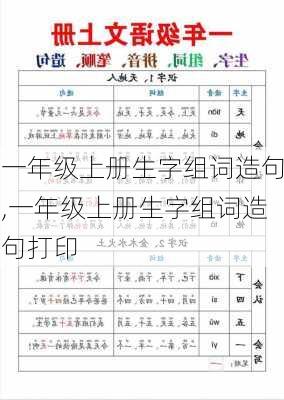 一年级上册生字组词造句,一年级上册生字组词造句打印