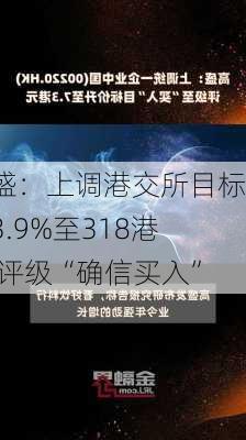 高盛：上调港交所目标价3.9%至318港元 评级“确信买入”