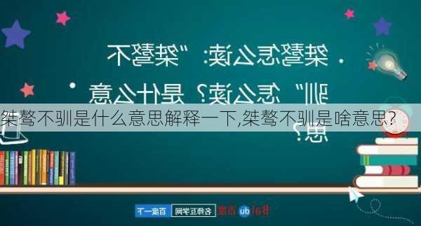 桀骜不驯是什么意思解释一下,桀骜不驯是啥意思?