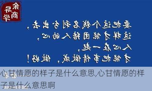 心甘情愿的样子是什么意思,心甘情愿的样子是什么意思啊