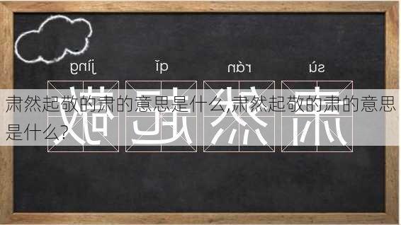 肃然起敬的肃的意思是什么,肃然起敬的肃的意思是什么?