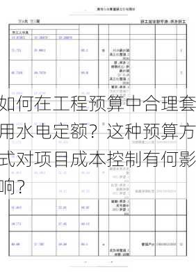 如何在工程预算中合理套用水电定额？这种预算方式对项目成本控制有何影响？