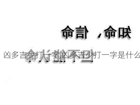 凶多吉少打一字,凶多吉少打一字是什么