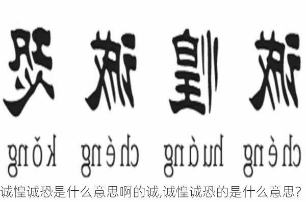 诚惶诚恐是什么意思啊的诚,诚惶诚恐的是什么意思?