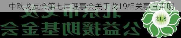 中欧戈友会第七届理事会关于戈19相关事宜声明