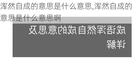 浑然自成的意思是什么意思,浑然自成的意思是什么意思啊