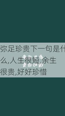 弥足珍贵下一句是什么,人生很短,余生很贵,好好珍惜