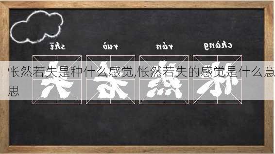 怅然若失是种什么感觉,怅然若失的感觉是什么意思