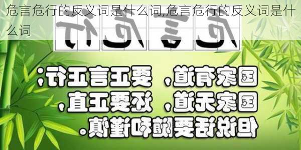 危言危行的反义词是什么词,危言危行的反义词是什么词