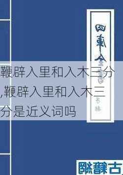 鞭辟入里和入木三分,鞭辟入里和入木三分是近义词吗