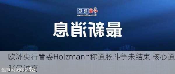 欧洲央行管委Holzmann称通胀斗争未结束 核心通胀仍过高