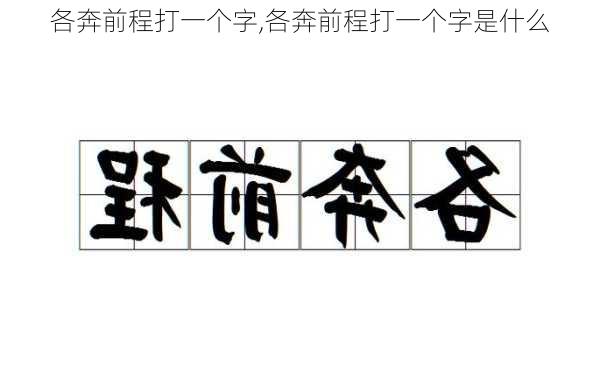 各奔前程打一个字,各奔前程打一个字是什么